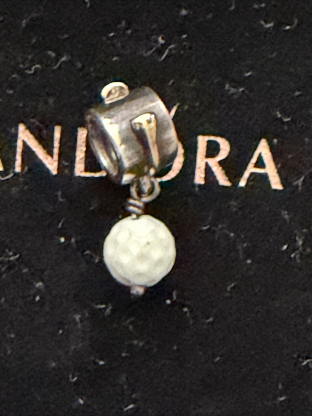 Authentic Pandora Golf Ball Dangle Charm w/14k Gold
